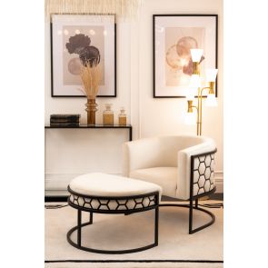 Alveare Footstool Black - Chalk