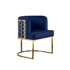 Alveare Dining Chair Brass - Royal Blue