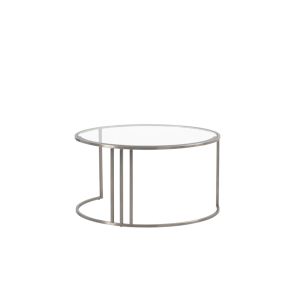 Aria Soffbord Silver och Förvaring Ottoman Chalk - Set