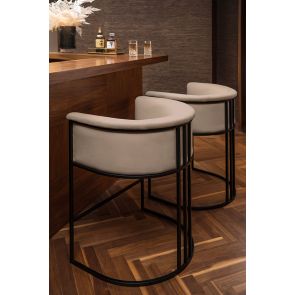 Aria Counter Stool – Taupe – Black Frame