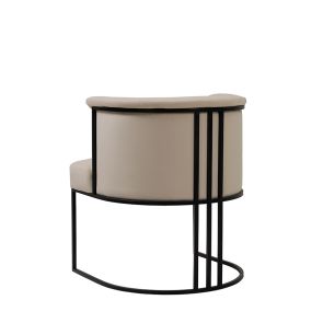 Aria Dining Chair - Taupe - Black Frame