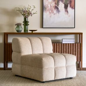 Berlin Loungesessel – Helles Taupe Chenille