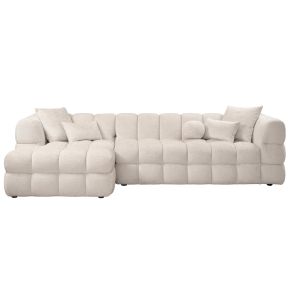 Berlin Left Hand Corner Sofa – Light Taupe Chenille