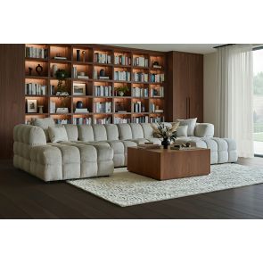 Berlin U-Shaped Corner Sofa – Light Taupe Chenille