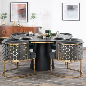 Brewster 4-6  Seat Black Dining Table