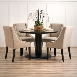 Sia 4-6 Seat Dining Table and 4 Chatsworth Dining Chairs - Taupe