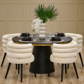 Brewster 4-6 Seat Dining Table and 4 Cooper Dining Chairs