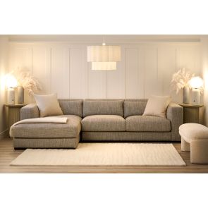 Dolce Corner Sofa Left Hand Dark Taupe Linen 