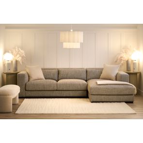 Dolce Corner Sofa Right Hand Dark Taupe Linen 