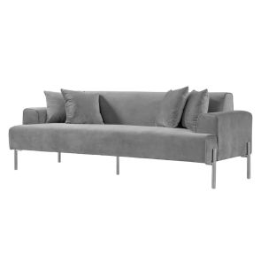 Duke Three Seat Sofa - Dove Grey - Brass Legs