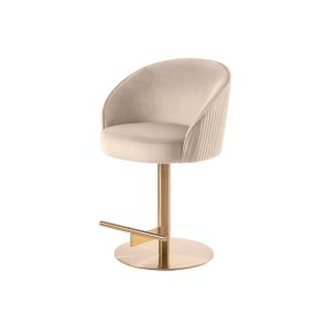 Ella Bar Stool - Chalk - Brass Base 
