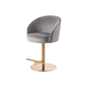 Ella Bar Stool - Dove Grey - Brass Base
