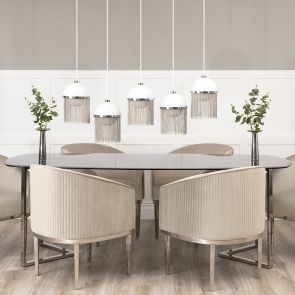  Ella Dining Chair - Chalk - Silver Base