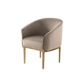 Ella Esszimmerstuhl - Taupe - Messing Basis