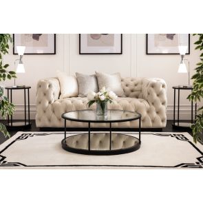Frankfurt Two Seat Sofa – Chalk – Black Base