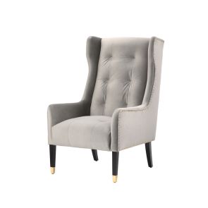 Grayson Armchair Dove Grey - Brushed Gold
