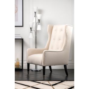 Grayson Armchair Chalk – Silver
