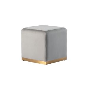 Harper Stool - Dove Grey - Brass Base