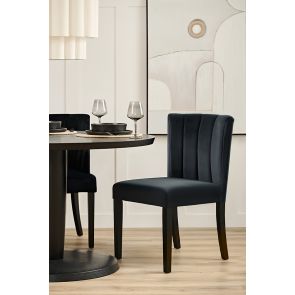2er-Set Hatfield Esszimmerstühle – Schwarzer Samt             