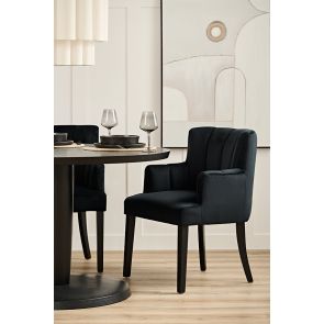 Hatfield Carver Chair - Black Velvet               