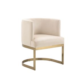 Lasco Dining Chair - Chalk - Brushed Brass Base