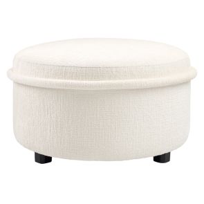 Tubio Large Footstool Ivory Chenille 