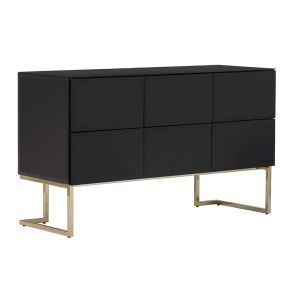 Lorenzo Black Glass Chest of Drawers