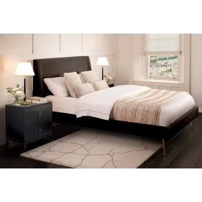 Mason Black Bed - Brushed Gold Legs