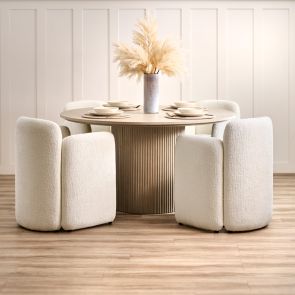 Munich Dining Chair – Ivory Chenille