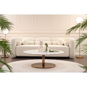 Munich Three Seat Sofa – Ivory Chenille 