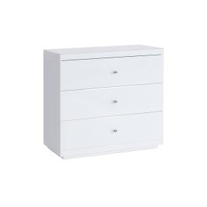 Pimlico White Glass Three Drawer Chest