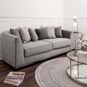 Pino Three Seat Sofa - Dove Grey - Silver Base