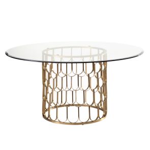Pino 6-8 Seat Brass Dining Table
