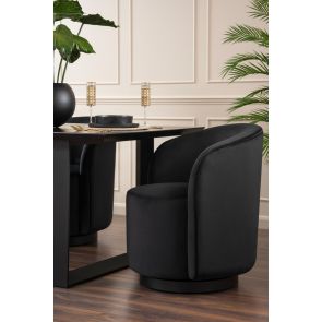 West End Swivel Dining Chair  - Black - Black Base 
