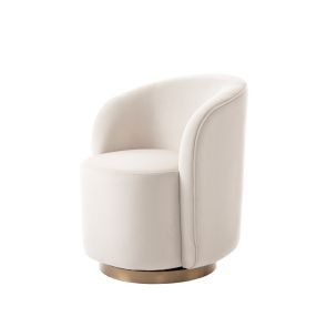 West End Swivel Dining Chair - Chalk - Brass Base 