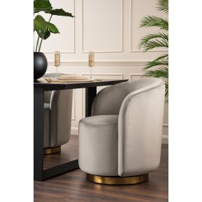 West End Swivel Dining Chair - Dove Grey - Brass Base 