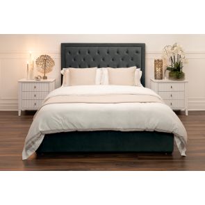 Zeno Upholstered Bed Grey-Blue