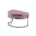Alveare Footstool Silver - Blush Pink-view1