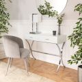 Aurelia White Glass Console Table -view1