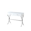 Aurelia White Glass Console Table -view2
