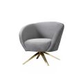 Brodie Swivel Chair - Dove Grey - Brass Base-view1