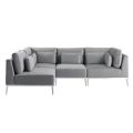 Cassie Left Hand Corner Sofa – Dove Grey – Stainless Steel Base-view1