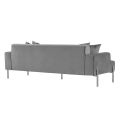 Duke Three Seat Sofa - Dove Grey - Brass Legs-view4