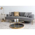 Duke Three Seat Sofa - Dove Grey - Brass Legs-view2