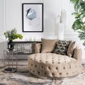 Frankfurt Loveseat - Taupe - Silver Base-view2