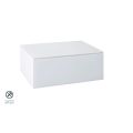 Inga White Glass Floating Bedside Table-view1