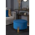 Rubell Large Stool Navy Brass base-view2