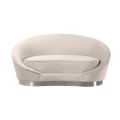 Selini Two Seat Sofa - Chalk, Silver base-view1