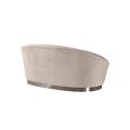 Selini Two Seat Sofa - Chalk, Silver base-view4