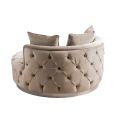 Frankfurt Loveseat - Taupe - Silver Base-view3